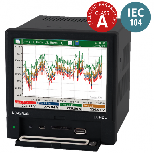 Power network analyzer / recorder ND45 PLUS with IEC 60870-5-104 protocol