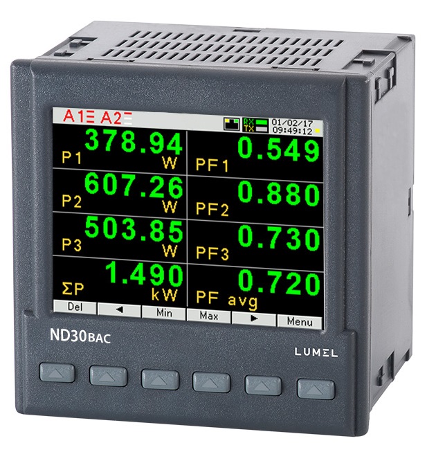 1 and 3-phase power network meter with BACnet for BMS applications